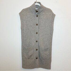 Kinross Gray Wool Cashmere Longline Cardigan Small Old Money Preppy Academia